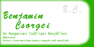 benjamin csorgei business card